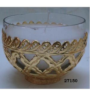 Cigarette électronique en verre et laiton pour la décoration de la maison, avec forme de bol plaqué or - Product Image 2