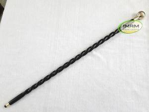 Bâton de marche pliable en bois de style vintage de meilleure qualité avec poignée de bouton de concepteur sculpté à la main pour la randonnée - Product Image 2