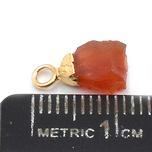 จี้อาเกตสีแดงชุบทองที่ทันสมัยพร้อมประกันหินธรรมชาติเครื่องประดับรูปทรงหยาบ - Product Image 2