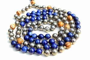 High Quality 8 mm Round Beads Handcrafted Gemstone Mala Beads Knotted <b>Silk</b> Tassel Necklace - Product Image 6