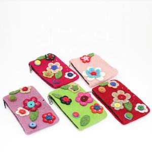 Monedero de lana de Nueva Zelanda ecológico para mujer, 100%, con cremallera, diseño integrado a la moda de hibisco, embragues talentosos - Product Image 2