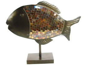 Escultura de bronce y Metal con diseño de peces, figura africana, decoración de Mesa para el hogar, oficina, decoración para sala de estar - Product Image 2