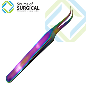 Pinzas para Cejas y Pestañas, Precisión Profesional, Punta Curva de Acero Inoxidable, Duraderas, Calidad de Salón - Product Image 1