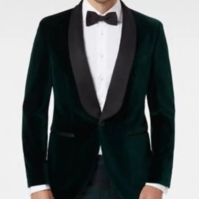 Annu Exports Men's Elegant Luxury Green Velvet Coat 1 Button Jackets Dinner Party Wear Blazer