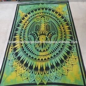 Nuevas sábanas/tapices de pared de algodón tejido con estampado de 7 chakras en varios colores, lavables, al por mayor desde India - Product Image 6
