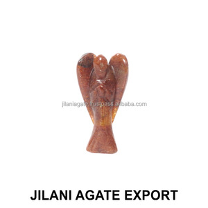 Jilani 2 pulgadas azul ágata bolsillo Ángel Feng Shui estilo Sun Sitara tallado piedra preciosa arte coleccionable decoraciones en todo el mundo - Product Image 2