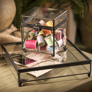 Boîte de rangement décorative rectangulaire en verre pour la maison et les bijoux emballés dans un carton pour la décoration de la maison et des bijoux - Product Image 6