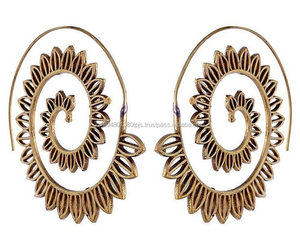 Pendientes en espiral con estilo antiguo para mujer, joyería de boda, estilo étnico, bohemio, India, gran oferta, 2021 - Product Image 2