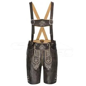 Oktoberfest Good Quality Used Old Look Vintage Style German Traditional Lederhosen Best Prices Men and Women Custom Embroidery