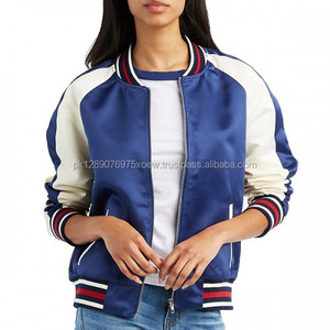 Último estilo OEM estilo sexy buena calidad peso ligero temporada de invierno mujeres chaquetas de bombardero lisas - Product Image 4