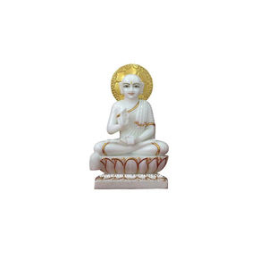 Statue de bouddha, en pierre blanche - Product Image 1