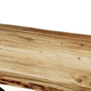 Industriel Jambes Croisées En Bois D'acacia Bord Vivant Table À Manger - Product Image 5