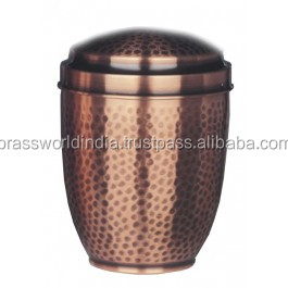 Suministros funerarios de la India, urna de cremación de latón dorado claro de Brassworld - Product Image 6