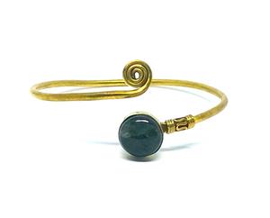 Natural Labradorite Brass <b>Cuff</b> <b>Bracelet</b> for Girls Fashion Bangle Jewelry - Product Image 3