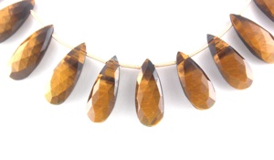 Cuentas de piedras preciosas de ojo de tigre marrón Natural de 1 hebra de alta calidad, estrella de cristal y forma de pera para la fabricación de joyas - Product Image 2