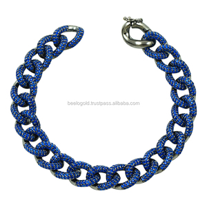 Pulsera de cadena de piedra de varios colores Gourmet de Plata de Ley 925K - Product Image 3