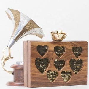 Bolsos de mano de madera indios hechos a mano para mujer, bolsos de mano de fiesta de boda acrílicos de trabajo de resina coloridos personalizados con forro de PU - Product Image 5