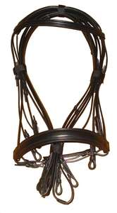 ONE WORLD EXPORTS Cavesson équestre simple Bride en cuir Muserolle PVC Matériel Couture fantaisie Modèle 7864304 pour les courses de chevaux - Product Image 2