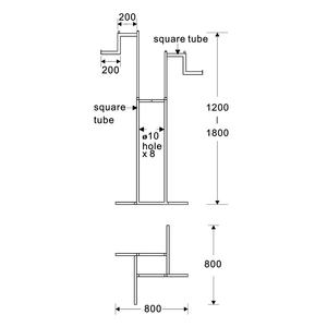 Perchero de metal para ropa, garantía comercial, 4 vías - Product Image 4