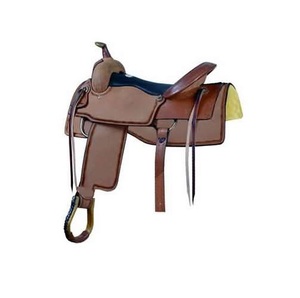 Selle de cheval Western sans arbre de qualité supérieure en cuir durable Produit équestre de haute qualité - Product Image 5