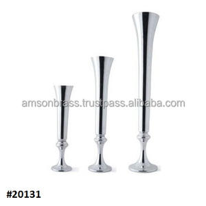 แจกันอลูมิเนียมสำหรับตกแต่งห้องอาหารสีนิกเกิลเป็นประกาย - Product Image 3