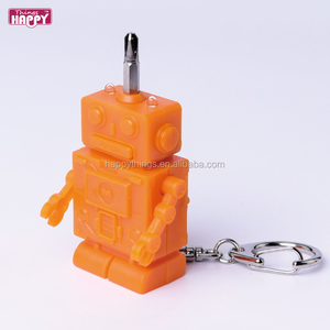 Cadeau de promotion porte-clés lumière LED ensemble de mousquetons multifonctionnels en forme de robot en plastique pour la voiture et la maison - Product Image 2