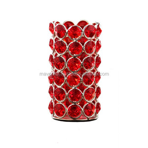 Bougeoir photophore votif en cristal rose perlé pour table, maison et mariage, décoration, centres de table, artisanat - Product Image 4