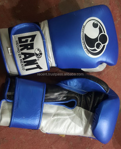 Gants de combat et de boxe en cuir, 20 pièces, meilleure vente, en couleurs bleues, 8oz, 10oz, 12oz, 14oz, 16oz, vente en gros, OEM personnalisé - Product Image 4
