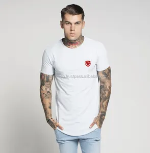 OEM Hip Hop Phong Cách Đồng Bằng 100% Cotton Trắng Cong Hem T Áo Sơ Mi Sản Xuất Bởi Hawk Eye Co. (PayPal Xác Minh)