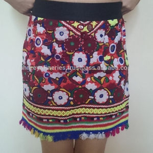 Vintage Fabric <b>Boho</b> Indian Banjara Embroidery <b>Skirts</b> - Product Image 2