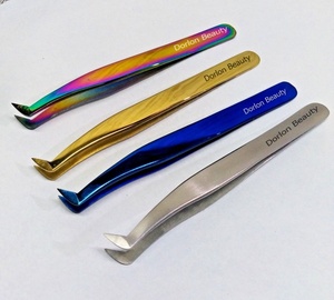Pinzas Profesionales para Extensión de Pestañas de Volumen Ruso, Pinzas de Acero Inoxidable para Extensión de Pestañas, Pinzas para Pestañas de Marca Privada - Product Image 1