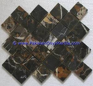 Carreaux de mosaïque en marbre poli or noir panier tissage octogone chevrons moulinet Design mur et sol pour cuisine et salle de bain - Product Image 6