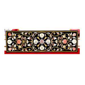 Tableros de Mesa de Comedor con Incrustaciones de Mármol Negro - Product Image 1