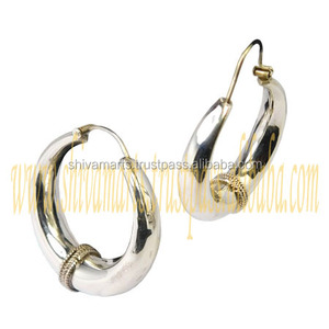 Boucles d'oreilles créoles en argent Sterling minimalistes classiques bijoux Vintage religieux fantaisie coûteux pour les fêtes - Product Image 2