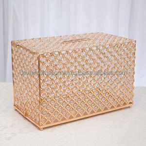 Boîte à cartes PREMIUM en cristal argenté, 1 pièce, cadeaux, décoration de réception de mariage, porte-cartes petite taille de styliste - Product Image 2