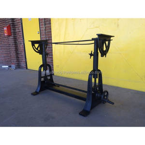 Mesa con manivela superior de madera, acabado de cobre, reciclada - Product Image 1