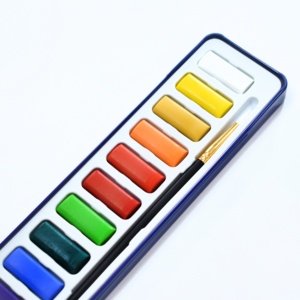 Juego de 12 colores con pincel gratis en caja de lata, ilustración, pigmento de alta calidad, pintura sólida de acuarela - Product Image 5