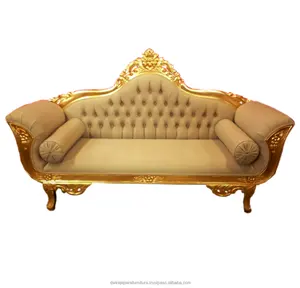 Indonesia Furniture - Classic Mahogany Sofa Furniture - Gold Wedding Sofa Mahogany Furniture