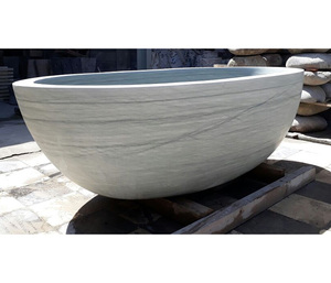 Bañera independiente de mármol con piedra para baño, ducha interior, precio barato, venta al por mayor - Product Image 1