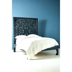 Tête de lit haute en bois sculptée, tête de lit indienne pour lit double - Product Image 1