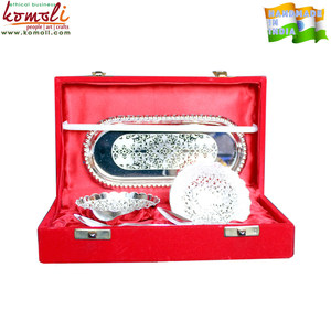 Silver Plated Bowl, Tray & Spoon <b>Gift</b> Set in Velvet Box Ideal for Weddings, Festive Gifting, Return <b>Gifts</b> & Corporate <b>Gifts</b> - Product Image 3
