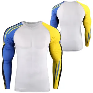 Wholesale custom sublimation printed BJJ Rash Guard , Rash guard MMA - Custom printed thermal Rash guard New arrival