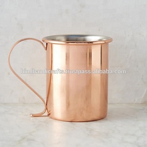 Taza de mula de Moscú con cilindro de cobre 100% de 16 oz con mango Acabado brillante para el regreso a la escuela-Fabricado y suministrado a granel - Product Image 5