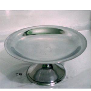 Plato de fruta de aluminio plateado con soporte decorativo para mesa de comedor y Mostrador de cocina - Product Image 1
