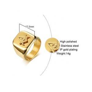Креативное мужское кольцо-печатка из нержавеющей стали, 17,5 мм - Product Image 2
