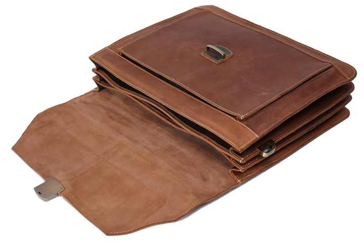 New Fashion Custom Gift Crazy Horse Leather Big Briefcase Bag Stylish Handmade Top Grain Leather Good Quality Briefcase