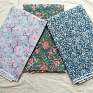 Tela con estampado de bloque de mano ético de algodón orgánico, para uso multiusos en prendas de vestir, Textiles para el hogar, bolsos y telas - Product Image 2