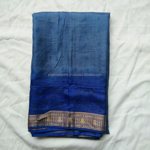 Saris en soie imprimé Floral pour femmes, magnifique, Vintage, coloré, pour vêtements décontractés, vente en gros - Product Image 3