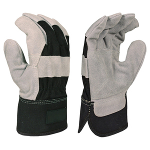 Guantes de trabajo de cuero dividido de tamaño grande personalizados Guantes de trabajo de protección de manos y brazos resistentes al corte/calor - Product Image 1
