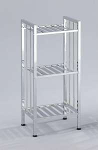 Estante de Almacenamiento de Vidrio de 5 Niveles con Forma Cuadrada y Tubo de Metal con Calefactor para Uso en Hoteles - Product Image 6